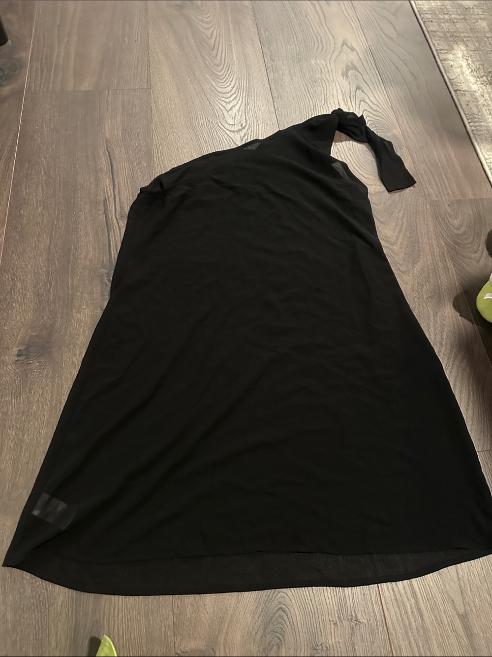 Black One-Shoulder Tie-Strap cover up